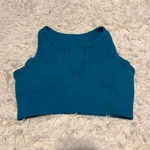 Teal workout crop top
